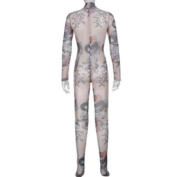 Tattoo mesh jumpsuit - Picture 5 of 7